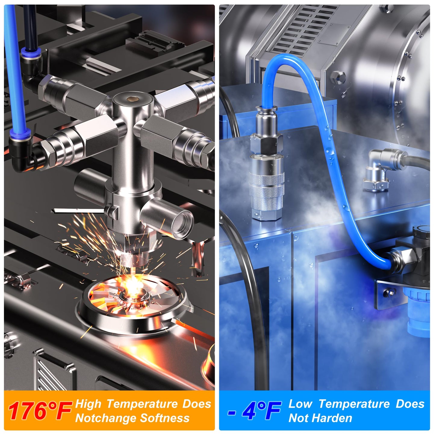 TAILONZ PNEUMATIC Blue 6mm OD 4mm ID Polyurethane PU Air Hose Pipe Tube Kit 10 Meter 32.8ft