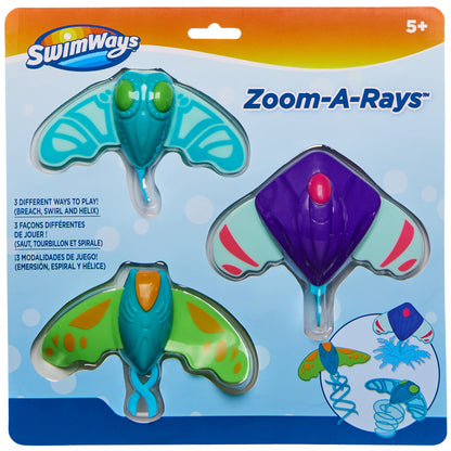 Swimways Zoom-A-Rays Water Toys for Pool, Swim Training, Diving & Outdoor Games - Kids Aged 5 & Up, Pack of 3