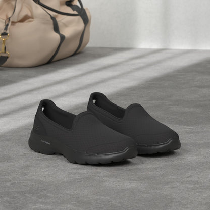 Skechers Women's Go Walk 6-Big Splash Sneaker, Black, 9