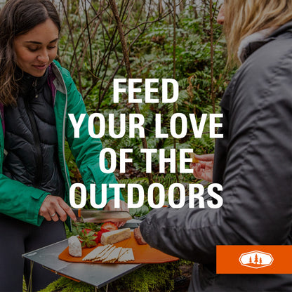 GSI Outdoors Santoku Knife Set, Compact 6-Piece Camping Chef Knife Kit with Cutting Board, Sheaths, Soap Bottle & Travel Case