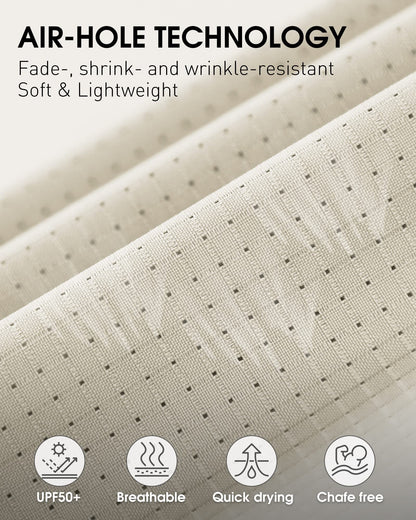 33,000ft Men's UPF 50+ UV Short Sleeve Hiking Fishing Shirt Quick Dry Cooling PFG Sun Protection Shirt for Travel Safari Khaki