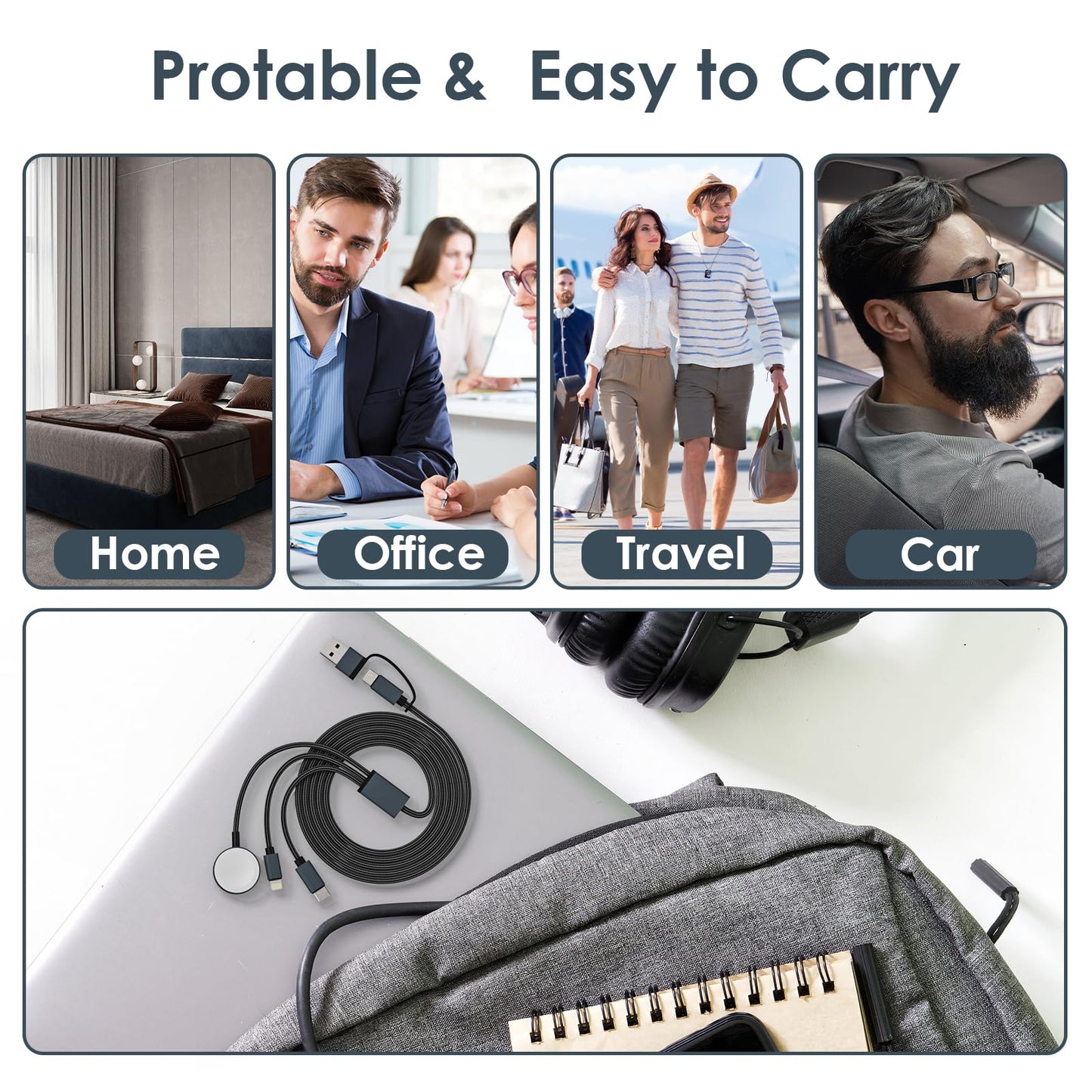 Travel Essentials for Apple Watch Charger,3 in 2 USB C Cable for Multi Charging Cable Cord,Vacation Camping RV Essentials Portable Designed for iWatch &iPhone 17-11 -4FT ﻿