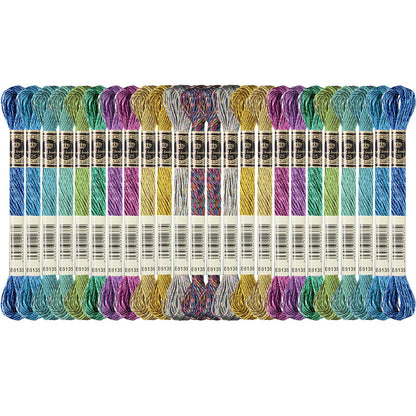 WILLBOND 24 Pcs Metallic Embroidery Floss Cotton Stitch Embroidery Thread Skein Threads Glitter Embroidery Thread Cross Stitch Thread for Friendship Bracelets DIY Thread Crafts(Classic Color)
