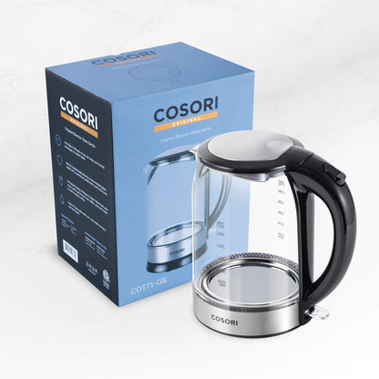 COSORI Speed-Boil Electric Tea Kettle, 1.7L Hot Water Kettle (BPA Free) 1500W Auto Shut-Off & Boil-Dry Protection, LED Indicator Inner Lid & Bottom, Transparent