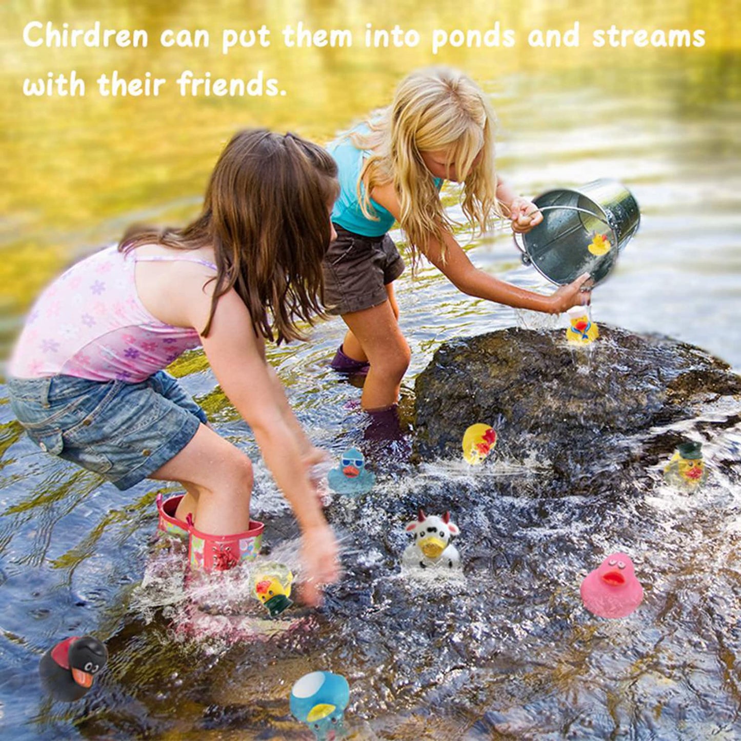 WQTHE 30 Pack Rubber Duck for Jeeps Ducking - 2.3 Inch Bulk Floater Duck for Kids - Baby Bath Toy Assortment - Party Favors, Birthdays, Bath Time, and More (30 Varieties)