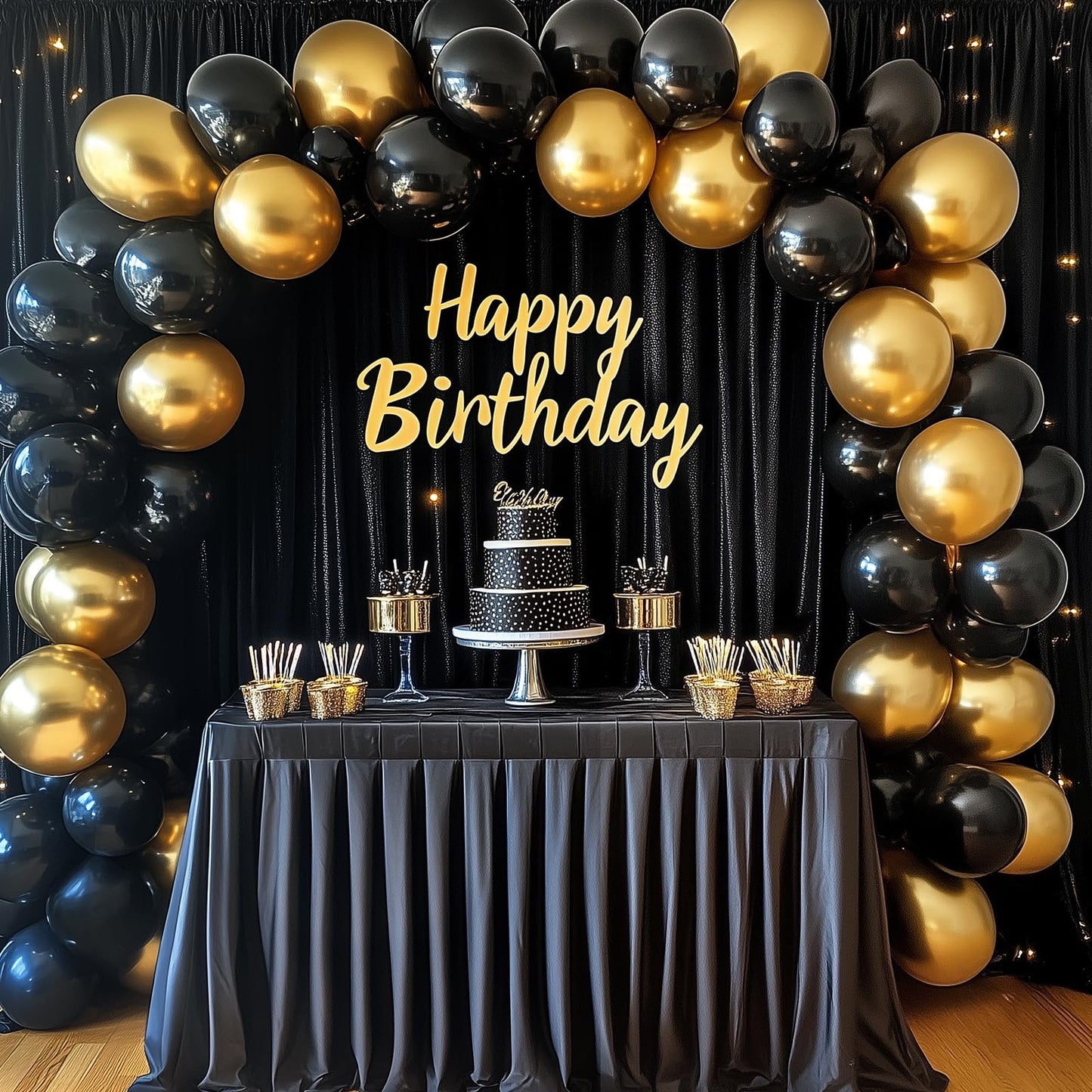 RUBFAC 129pcs Metallic Gold Balloons Different Sizes 18 12 10 5 Inch, Latex Balloon Garland Arch Kit for Party Graduation Wedding Holiday Happy Birthday Decoration