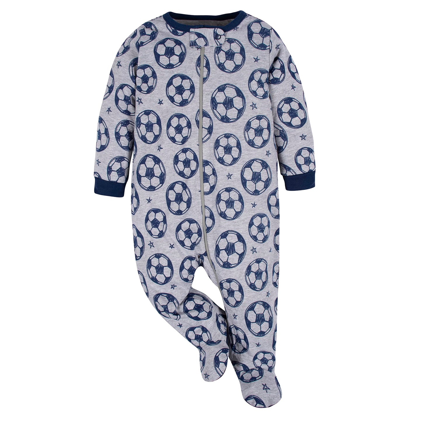 Gerber Baby Boy's 4 Pack Sleep 'N Play Footie, Sports Blue, 6-9 Months