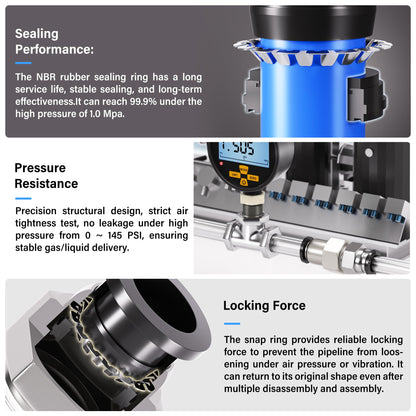 TAILONZ PNEUMATIC Male Straight 1/4 Inch Tube OD x 1/4 Inch NPT Thread Push to Connect Fitting PC-1/4-N2 (Pack of 10)