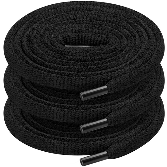 UpUGo 3 Pair Oval Shoe Laces, Half Round 1/4" Shoelaces for Athletic Running Sneakers Shoes Boot Strings