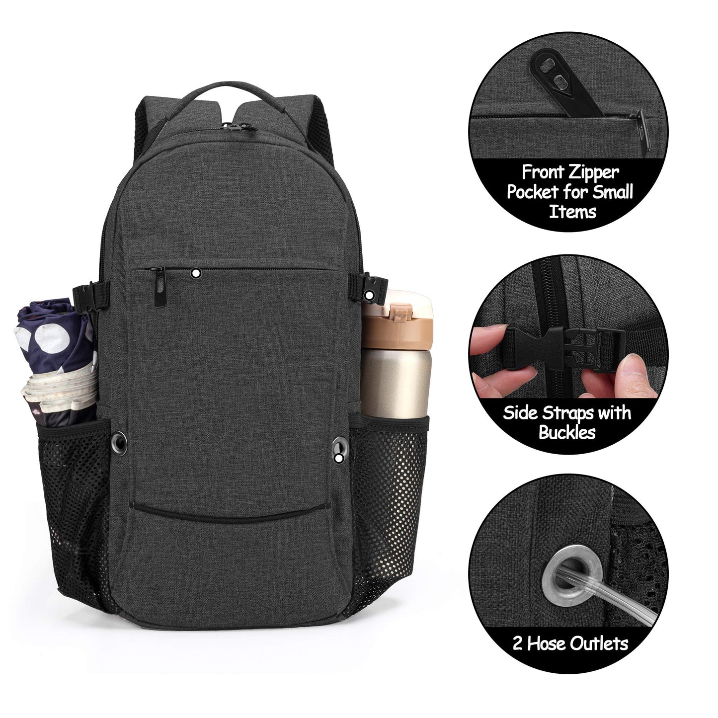 CURMIO Oxygen Tank Backpack, Portable Oxygen Cylinder Carrying Bag for Travel, Fits for Tank Size M2, M4/A, ML6, M6/B, M7, M9/C, Patent Design, Black