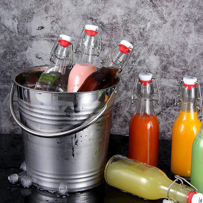 YEBODA 8oz Swing Top Bottles - Glass Beer Bottle with Airtight Rubber Seal Flip Caps for Home Brewing Kombucha, Beverages, Oil, Vinegar, Water, Soda, Kefir (9 Pack)