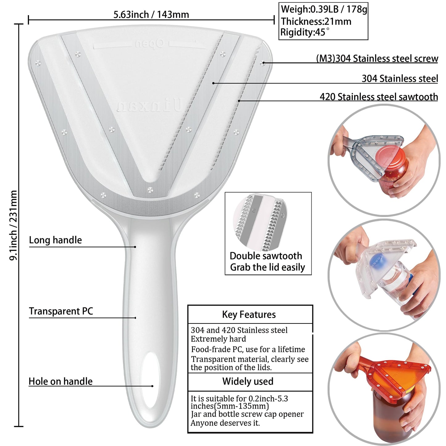 Uinxan Jar Opener for Weak Hand & Seniors with Arthritis,Easy Twist Off Bottle Caps,Patent | Unique Kitchen Gadgets, Christmas Gifts for Elderly/Women/Men (Blue)