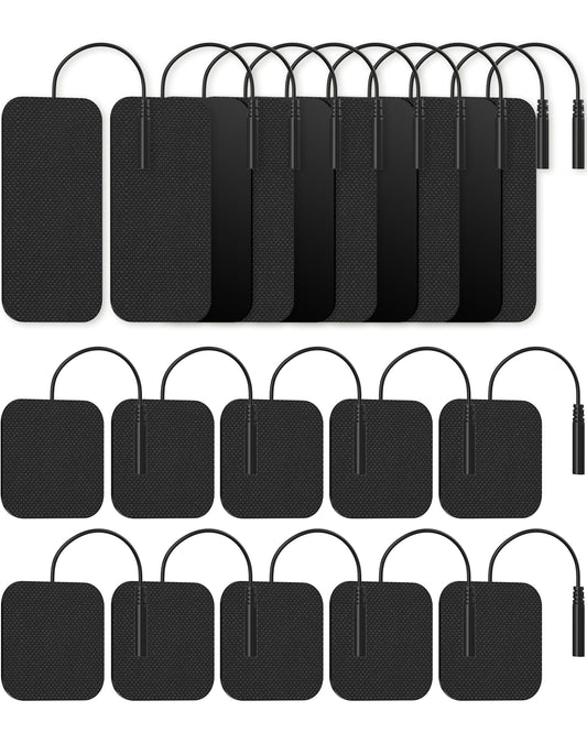 TENS Unit Replacement Pads, Nursal Reusable Self-Adhesive Electrodes Pads 20 Packs 2x2” 2x4”, Latex Free Pigtail TENS Pads, Compatible with TENS 7000, AUVON TENS, Etekcity, Nicwell Care Tens
