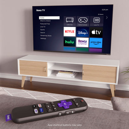 Roku TV Remote Control (Official Manufacturer Product) - Simple Setup, & Pre-Set App Shortcuts - Replacement Remote Compatible with RokuTV Models ONLY (Not Roku Players)