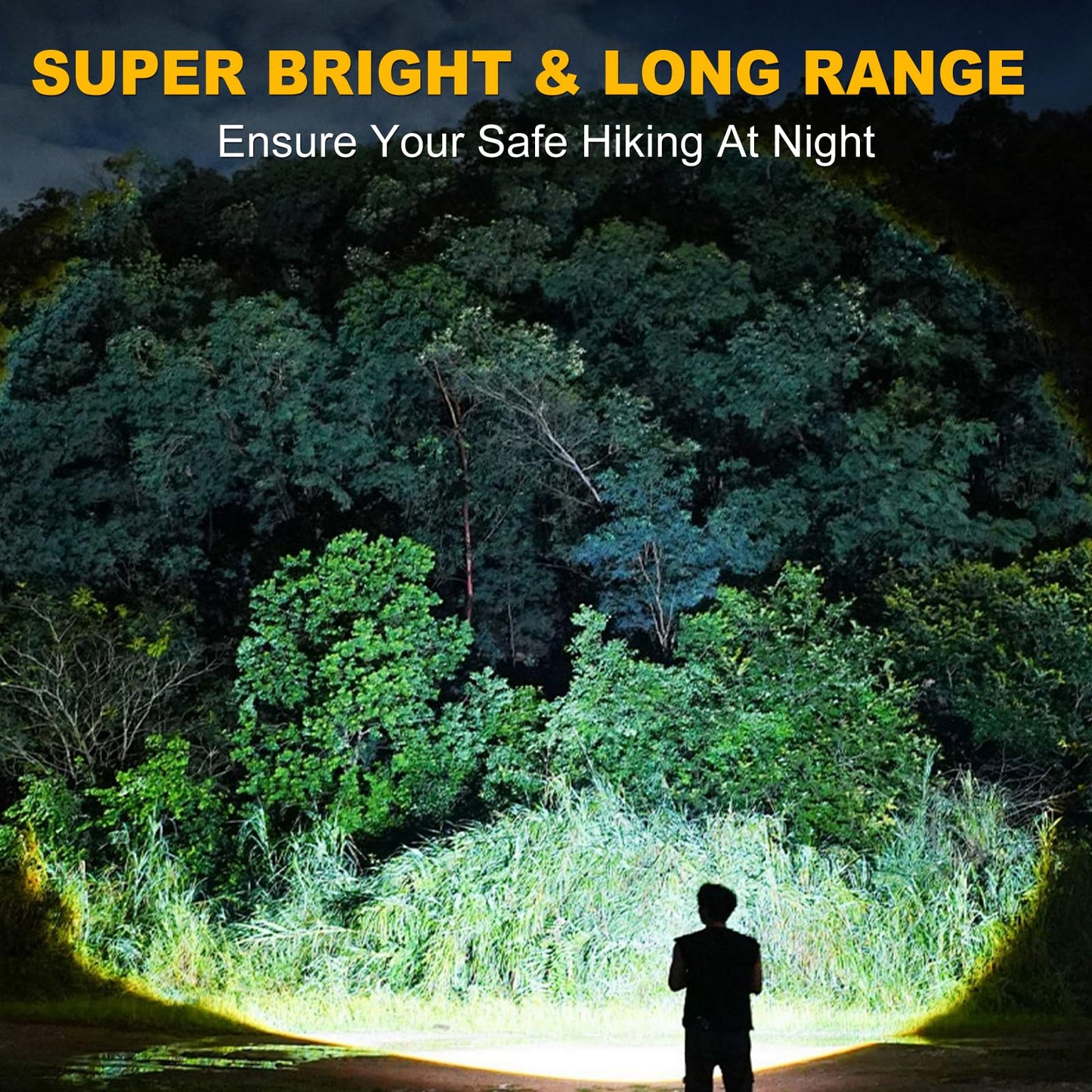 Skywolfeye Led Flashlight Super Bright Flashlights Rechargeable High Lumens Torch 5 Modes Zoomable Waterproof for Camping Kids Adults Outdoor Hiking Emergency (L377-1pack)