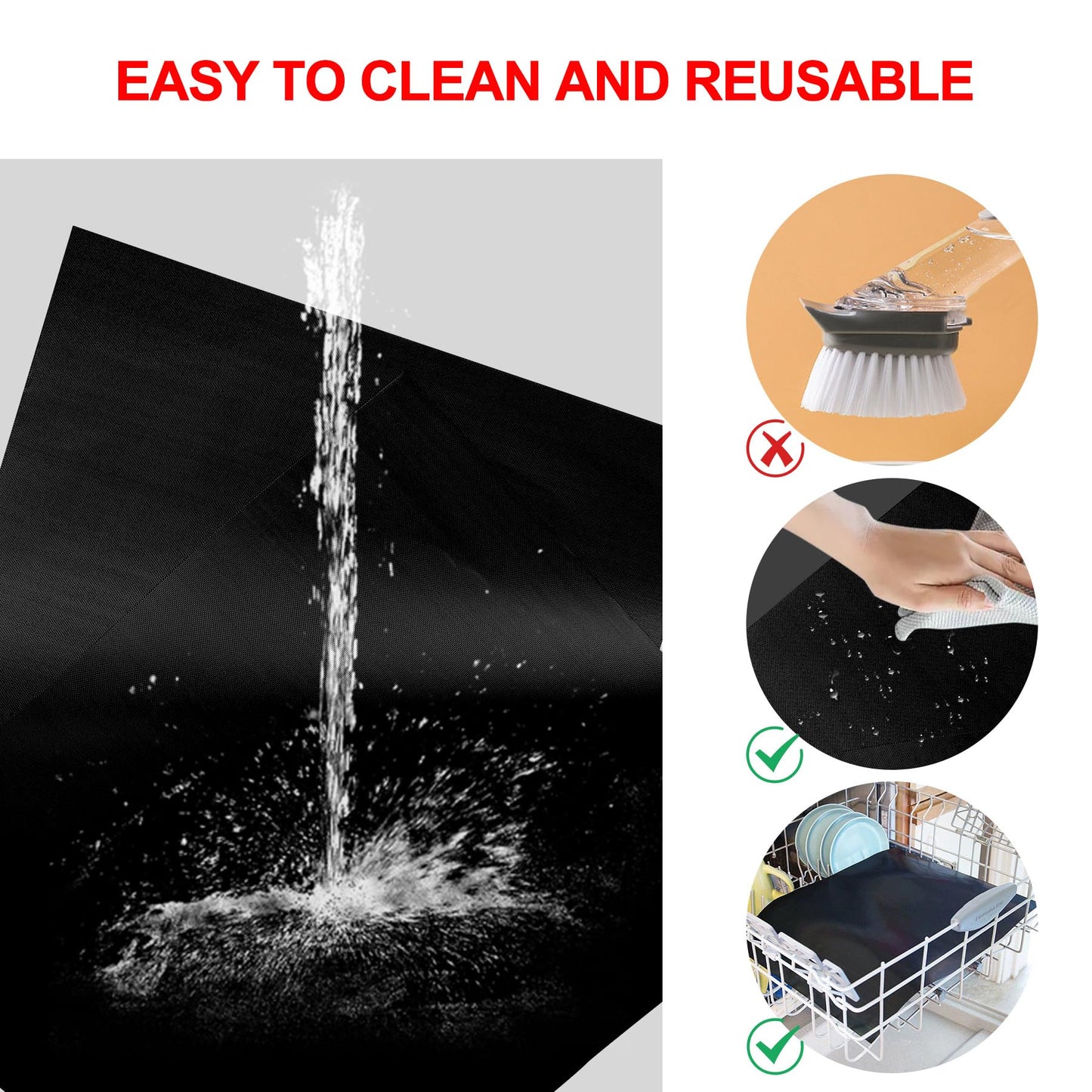 UBeesize 2 Pack Nonstick Grilling Mats for 22 Inch Blackstone Griddle, Resuable Cooking Mats for Grilling, BPA and PFOA Free Heavy Duty BBQ Grill Mats, Griddle Accessories Kit -22 x 16 Inch