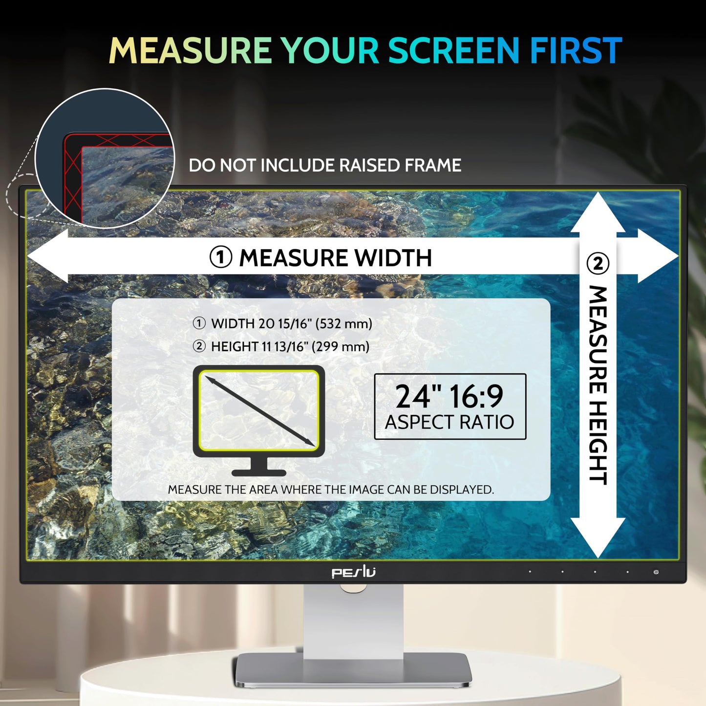 [2-Pack] 24 Inch Privacy Screen for Computer Monitor 16:9 Aspect Ratio, Eye Protection Anti Blue Light Glare Shield, 24inch Removable Black Blackout Anti Spy Desktop Security Private Filter