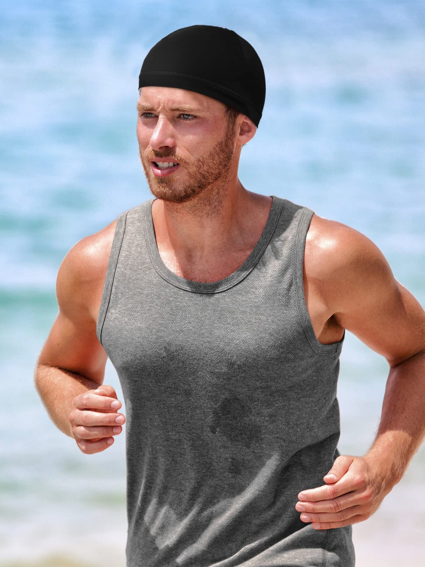 Boao 6 Pieces Cooling Skull Caps Helmet Hard Hat Liner Sweat Wicking Running Beanie Cycling for Men Women(Large,Black, Grey)