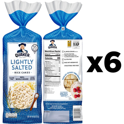 Quaker Large Rice Cakes, Lightly Salted, Pack of 6