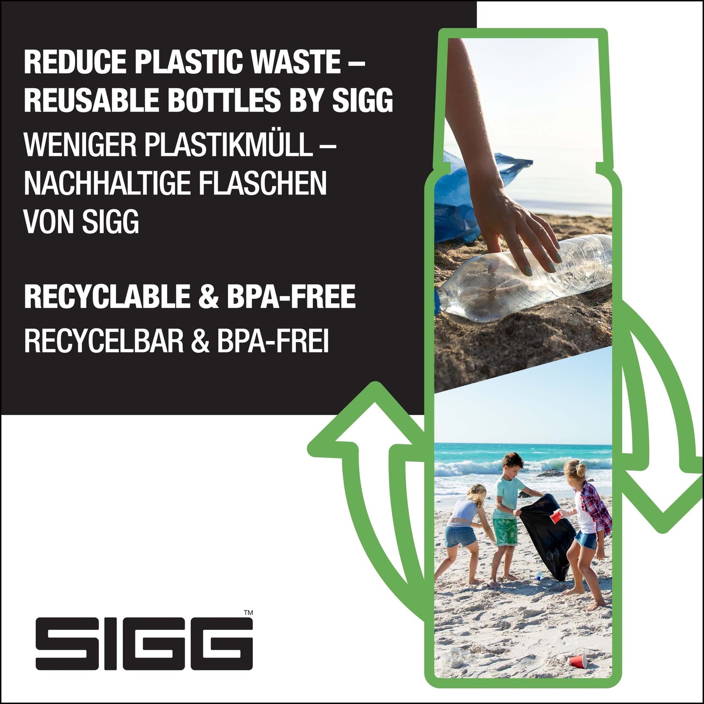 SIGG - Obsidian Insulated Water Bottle - Thermo Flask Gemstone with Cup - Leakproof - Lightweight - BPA Free - 18/8 Stainless Steel - 25 Oz