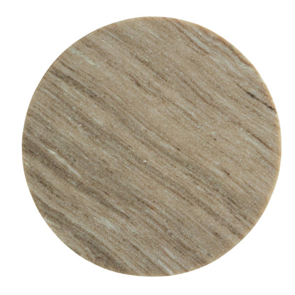 Creative Co-Op Round Marble Charcuterie or Cutting Board, Beige