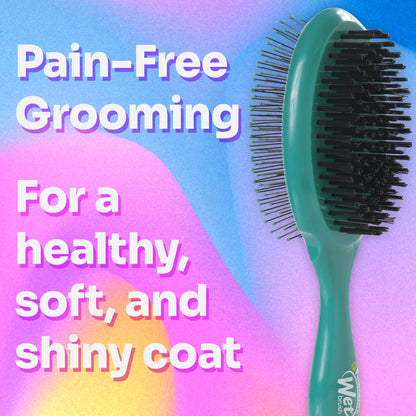 Wet Brush Ultimate Dual-Sided Detangling Brush - Ultra Soft IntelliFlex Bristles, Removes Loose Hair & Dirt for Dogs, Cats, Rabbits - Teal