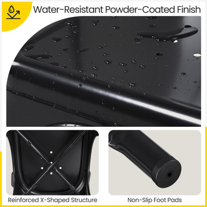 Yaheetech Metal Dining Chairs Set of 4, Industrial Stackable Kitchen Chairs with Back for Dining Room/Restaurant/Bistro/Patio, Indoor & Outdoor Use, Matte Black