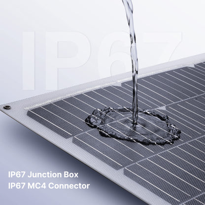 Topunive 100W 12V Flexible Solar Panel 9BB Monocrystalline Cell 12 Volt Semi-Flexible for Marine RV Trailer Boat Cabin Van Car Uneven Surfaces 12V Battery Charge