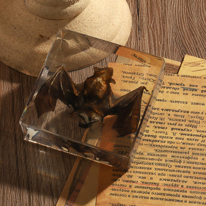 Taxidermy Bat, Real Bat Specimens Animal Specimen in Resin for Science Classroom Science Education, Great Gift for Fans of Taxidermy, Animal Skull, Oddities, Biology(3 x 3 x 1 inch)