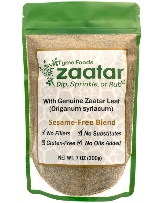 Zaatar without Sesame by Tyme Foods - Sesame-Free Zatar Seasoning with Genuine Hyssop (Origanum syriacum) and Gluten-Free 7.0 OZ