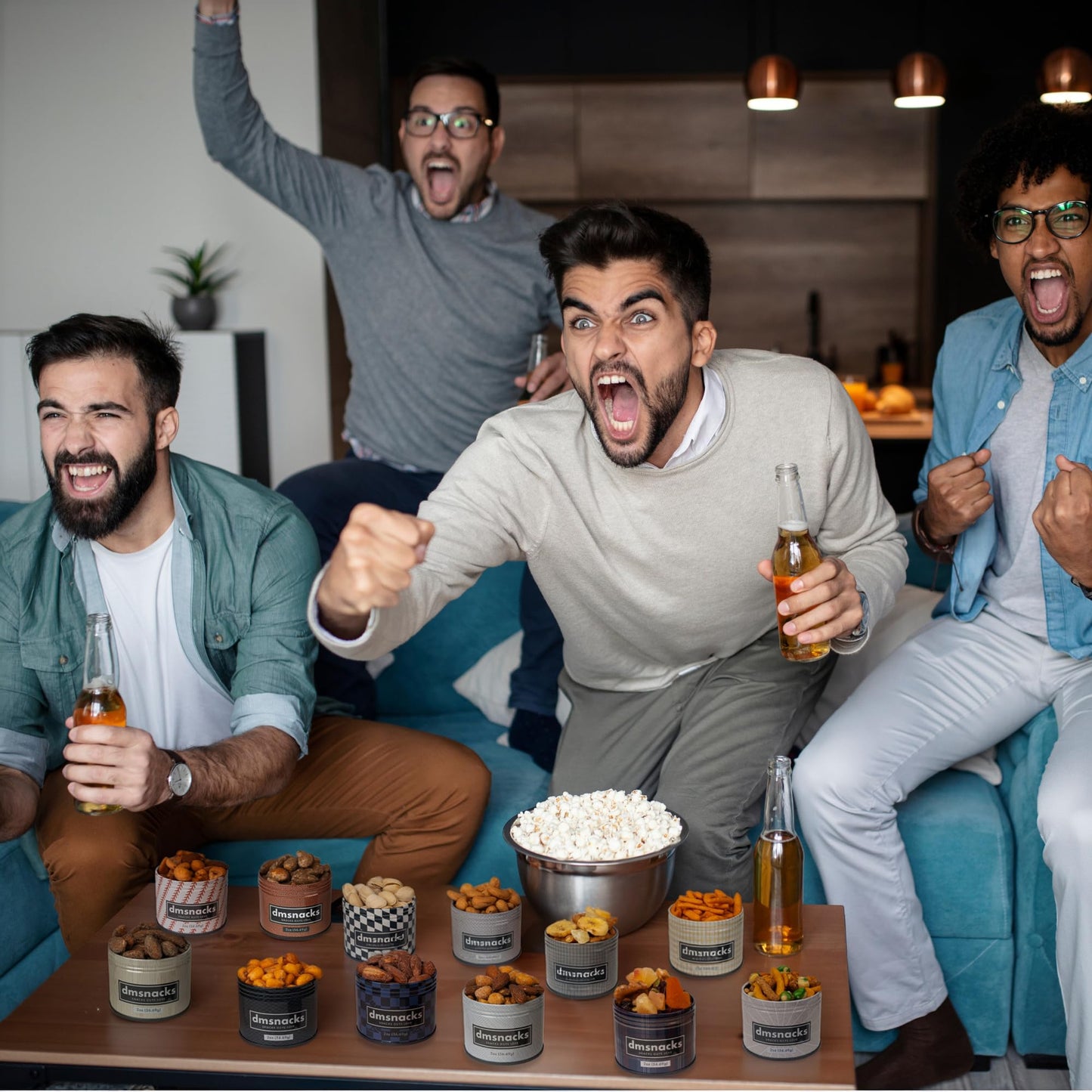 Snack Box Gift Basket, Birthday Gift for Men, Food Care Package, Unique Tins of Assorted Nuts, Snacks in Stunning Case - Treat for Men, Women, Dad, Friends, Family