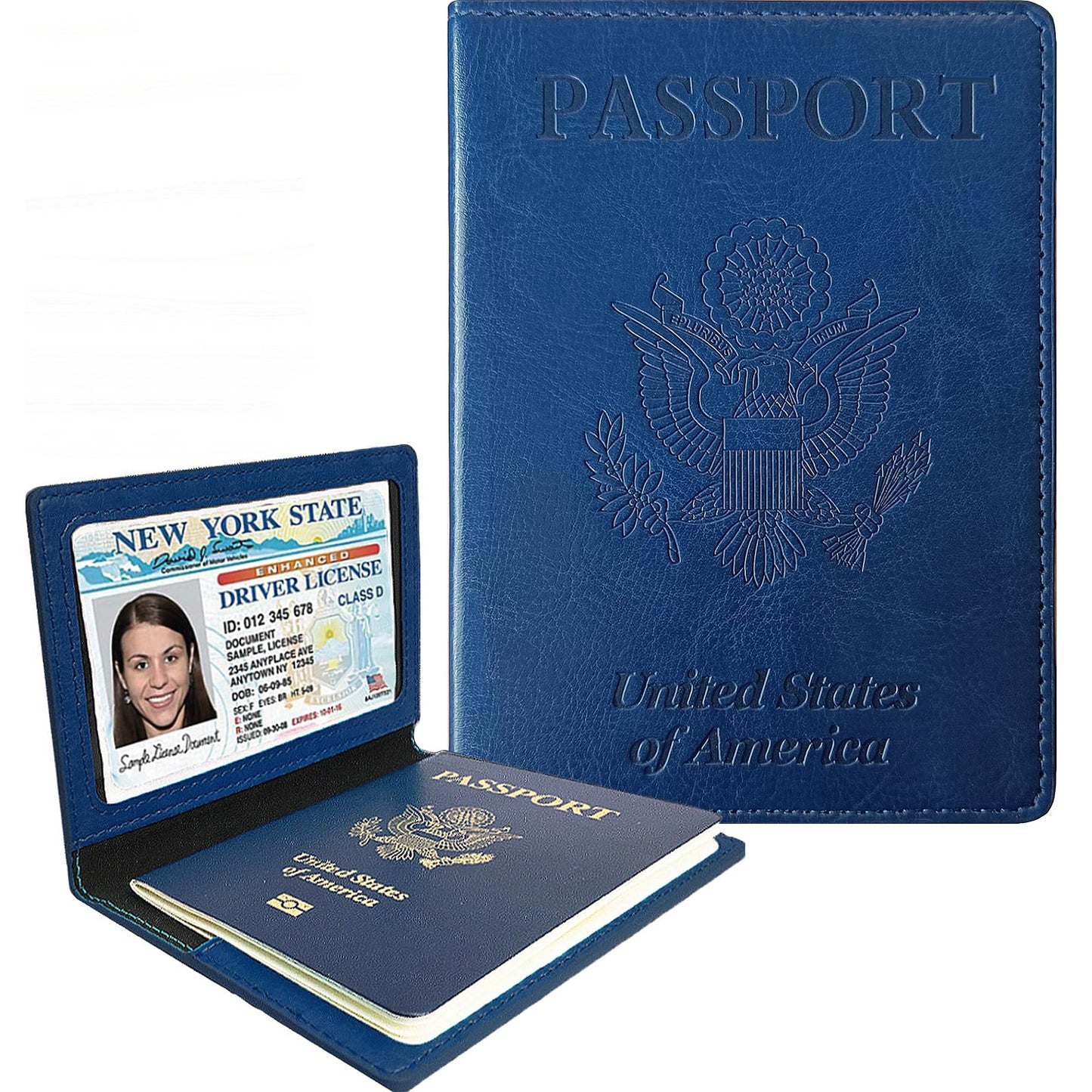 Sizobi Passport Holder for Travel Men, RFID Blocking Passport Covers Case Wallet Card Slot, International Travel Must Haves Travel Accessories for Women, Cruise Ship Essentials Travel Gifts, Navy Blue