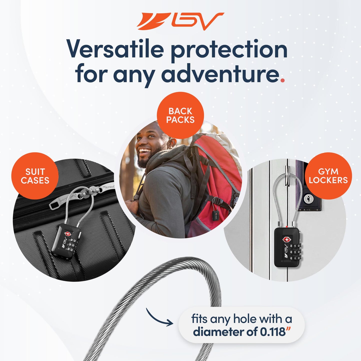 TSA Accepted Luggage Travel Lock, Set-Your-Own Combination Lock for School Gym Locker, Luggage Suitcase Baggage Locks, Filing Cabinets, Toolbox, Case (Black, 2 Pack)