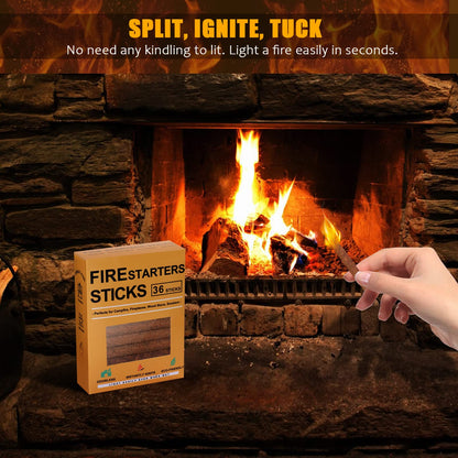 Realcook Natural Fire Starter Cubes: Upgraded 36 Firestarters Kindling
