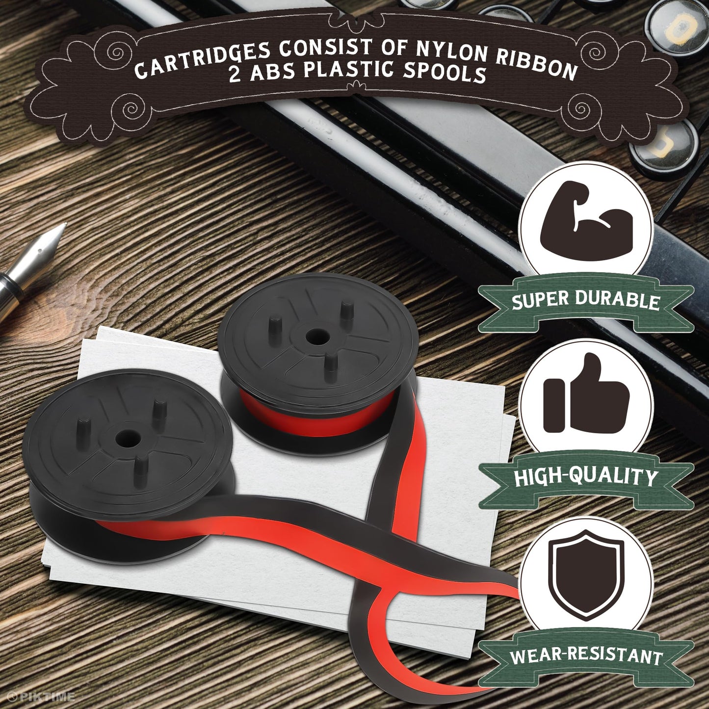 Canon MP11DX Calculator Ribbon Set of 3 – 18ft x 0.5in Sharp EL-1197PIII Calculator Ribbon Red/Black for Great Print Capacity and Brightness, Easy Setup – Suitable for Popular Models