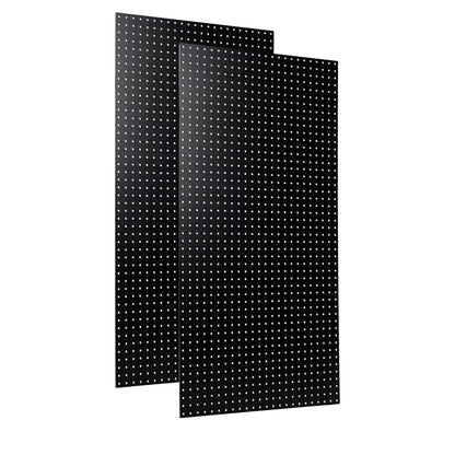 Triton Products High Density Fiberboards - Set of 2 Pegboard Wall Panels for Garage Storage and Organization, 24" x 48" (Black)