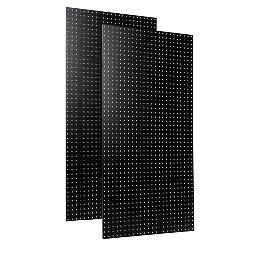 Triton Products High Density Fiberboards - Set of 2 Pegboard Wall Panels for Garage Storage and Organization, 24" x 48" (Black)
