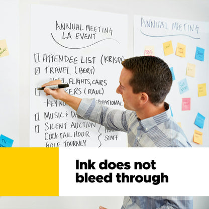 Bundle of Post-it Super Sticky Easel Pad 25 in x 30 in, 2 White Pads + 2 Lined Pads, 30 Sheets/Pad, Self Stick Flip Chart Paper, Teacher Anchor Flip Chart Paper, Super Sticking Power