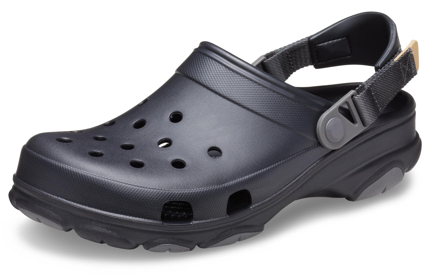 Crocs Unisex-Adult All Terrain Clogs with Adjustable Heel Strap, Black, 5 Men/7 Women