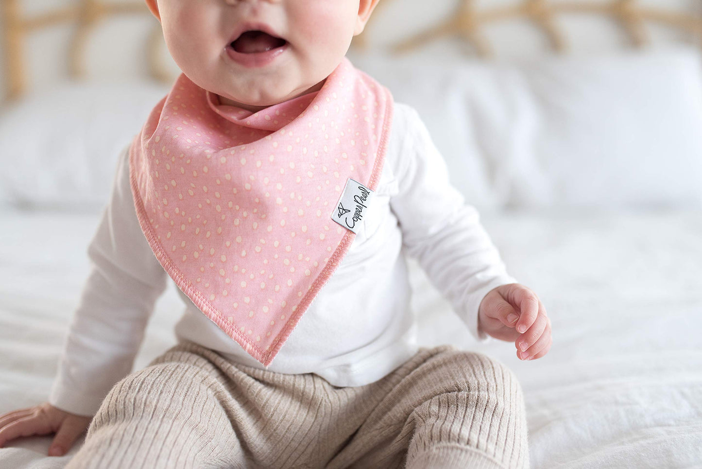 Copper Pearl 6 Pack Soft Cotton Baby Bibs for Drooling and Teething, Absorbent Drool Bibs for Baby Girl, Adjustable to Fit Newborns to Toddlers, Tons of Styles (Sunny Set)