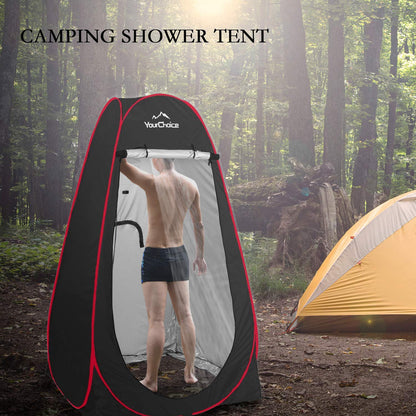 Your Choice Pop Up Privacy Shower Tent - Portable Changing Tent for Camping, Beach & Hiking - 6.2FT Lightweight with Carry Bag, Quick Setup & Full Coverage - Black