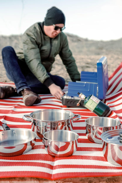 Stansport Heavy Duty - Stainless Steel Clad Cook Set (369), 7 Piece