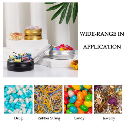 1 oz / 30ml Screw Top Aluminum Tin Jar with Screw Lid and Blank Labels (Orange - Pack of 32)