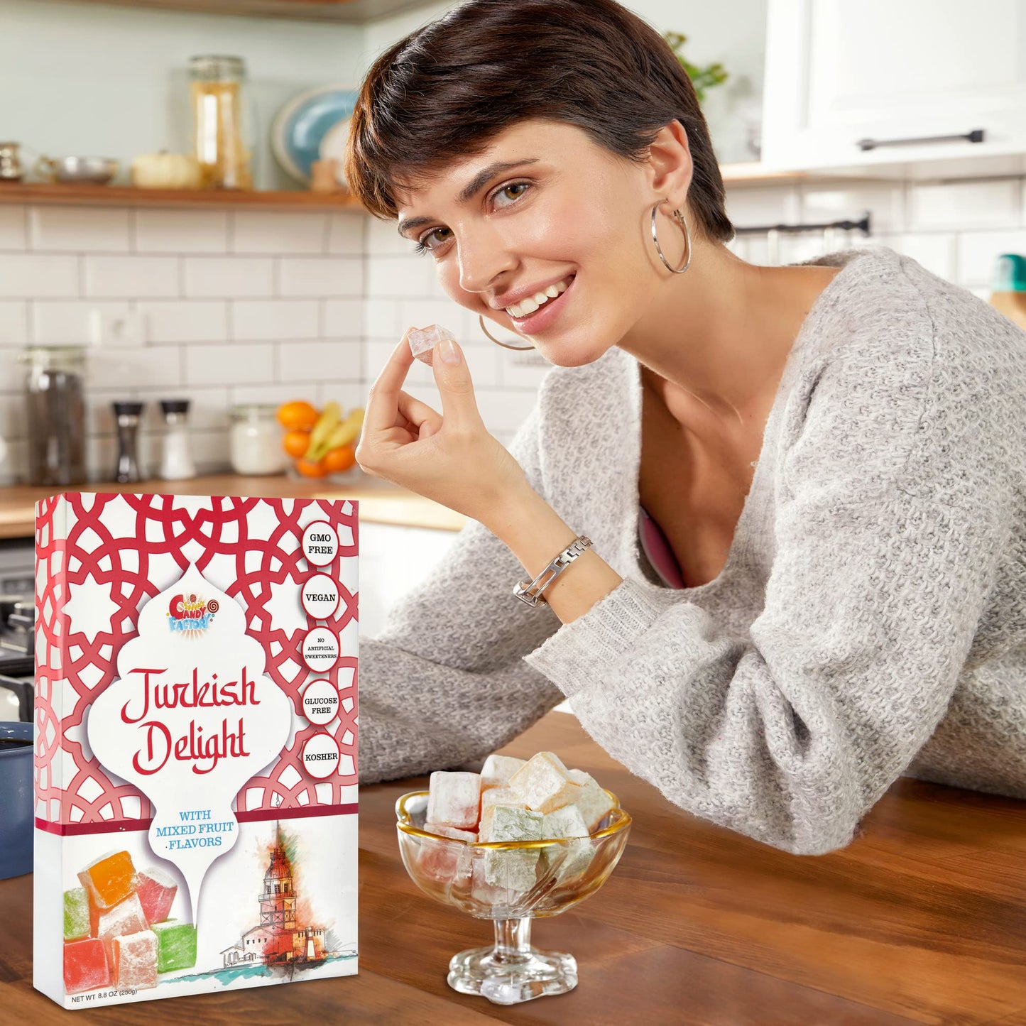 Sarah's Candy Factory Turkish Delight with Assorted Fruit Flavors (8.8 oz) Gifts for Everyone