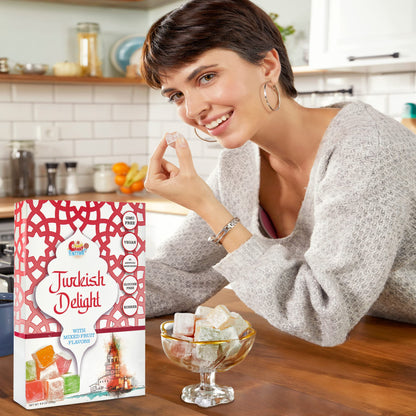 Sarah's Candy Factory Turkish Delight with Assorted Fruit Flavors (8.8 oz) Gifts for Everyone
