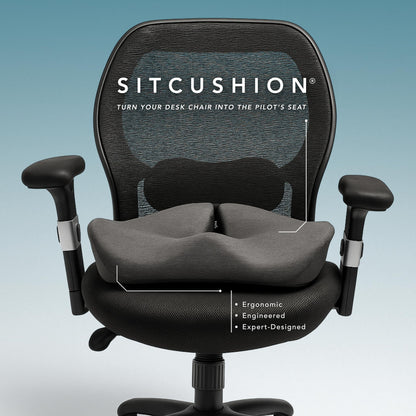 X Large Seat Cushions for Office Chairs - Pressure Relief Seat Cushion for Tailbone Pain, Back Pain, Coccyx & Sciatica Pain Relief Pillow - Office Chair Cushion + Extra Cover(Gray)