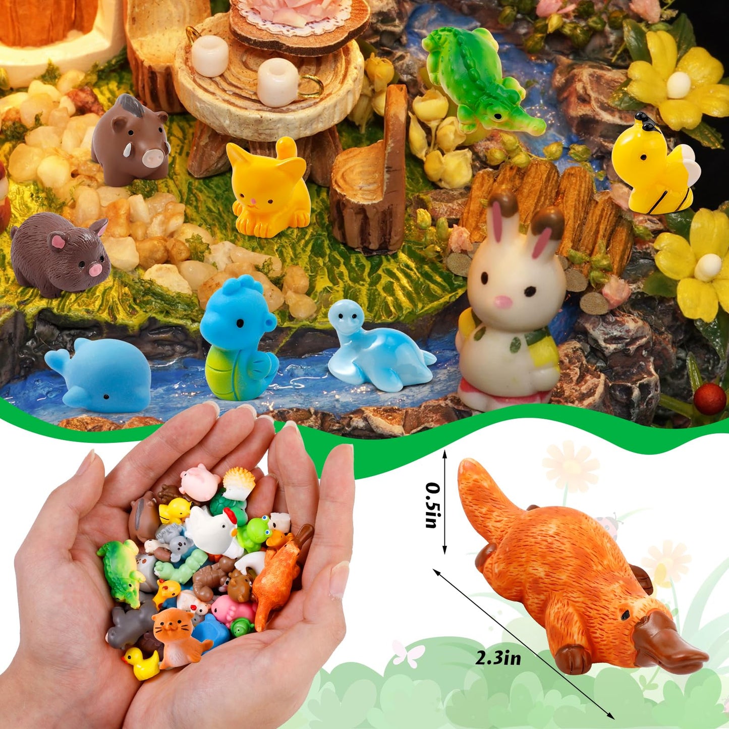 ywevyezc 42 Pcs Mini Resin Animals 42 Styles Resin Animals Figurines Bulk for Fairy Garden Miniature Dollhouse Accessories Hide Crafts Decor