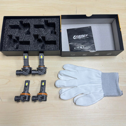 FAHREN H11 9005 Light bulbs Combo, [Upgraded&Brightest] 60000LM 900% Super Bright H9 H8 HB3 Off-Road Use or Fog Light Bulbs,6500K White Non-Polarity Plug and Play, Pack of 4