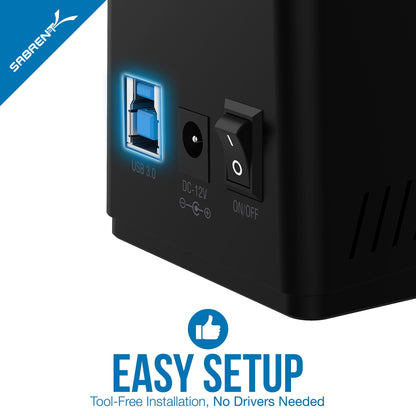 SABRENT USB 3.0 to SATA External Hard Drive Docking Station for 2.5" or 3.5"' HDD, SSD [Support UASP] (EC-UBLB)