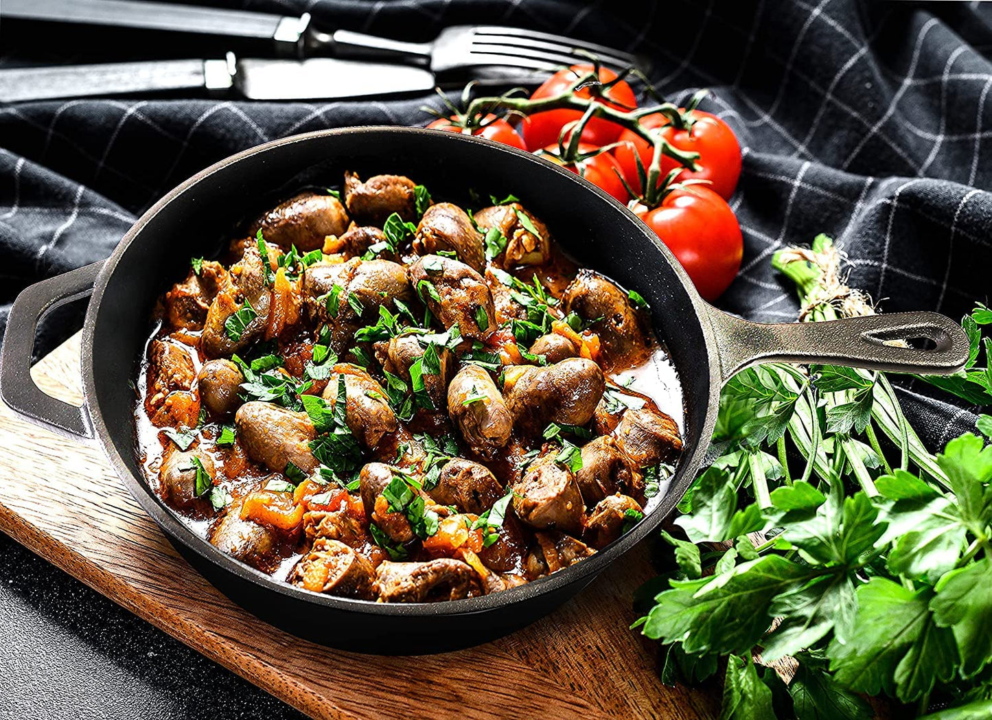 Utopia Kitchen Cast Iron Frying Pan 12 Inch, Cast Iron Chefs Pan, Pre Seasoned Skillet, Safe Grill Cookware for Indoor & Outdoor Use, Black